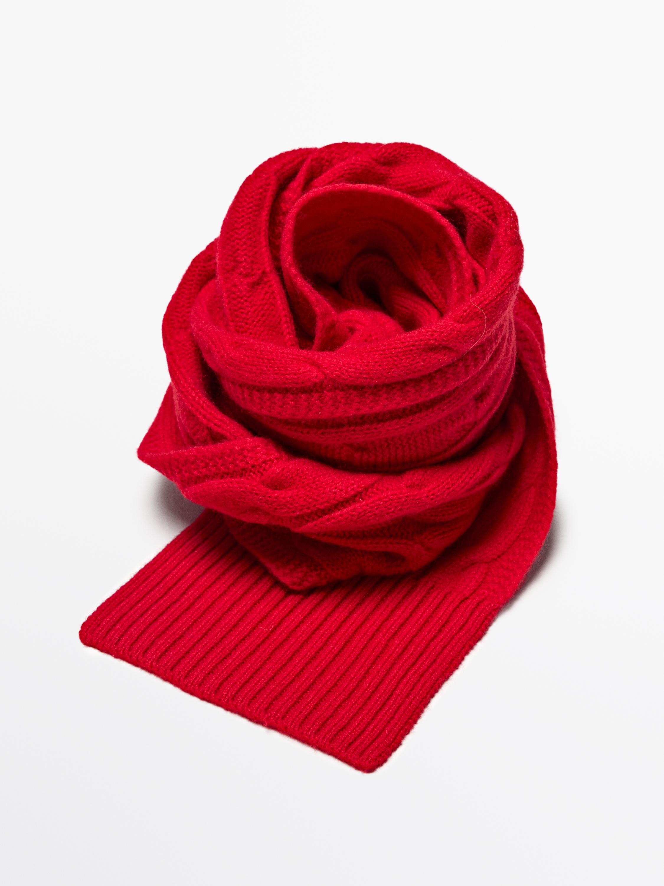 Braided wool blend scarf